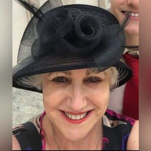 Vintage Black Tutu Hat with flower Design